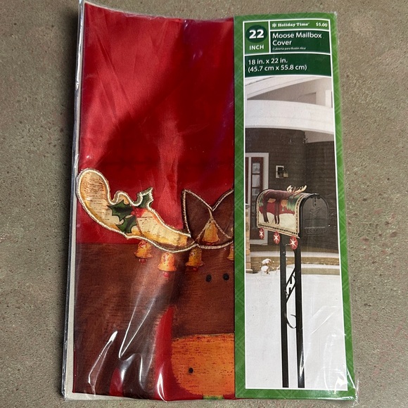 Holiday Time Other - Holiday Time Festive Red Moose Mailbox Cover 🆕